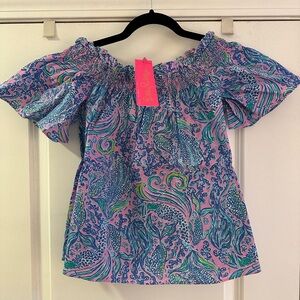 NWT Lilly Pulitzer We Mermaid It Leanne off the shoulder top